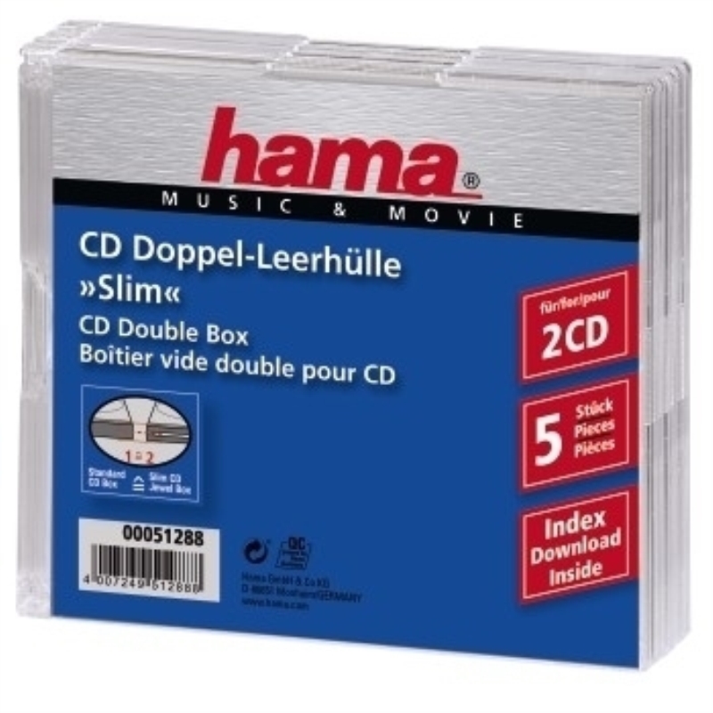 HAMA Custodia slim per CD 5 pezzi 